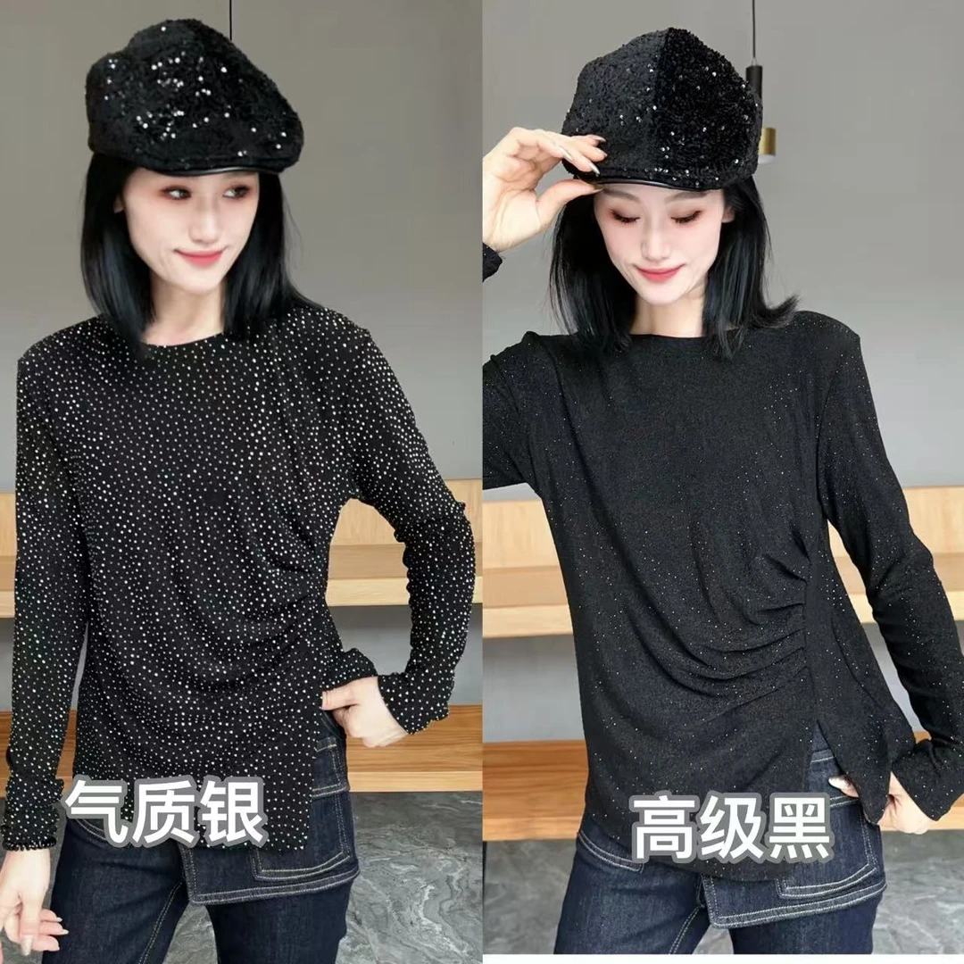 【YJ·高定】2025夏季新款显瘦百搭设计感薄款烫钻小衫上衣女 YY2847