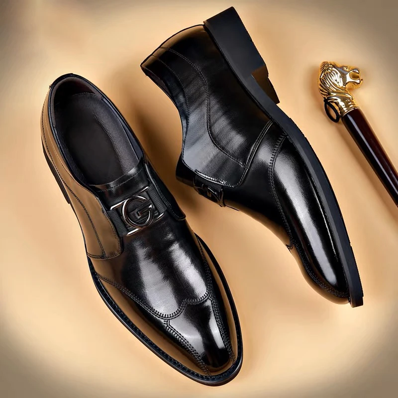 老爷车皮鞋2025秋季新款商务休闲皮鞋男款工作鞋英伦风结婚鞋子男