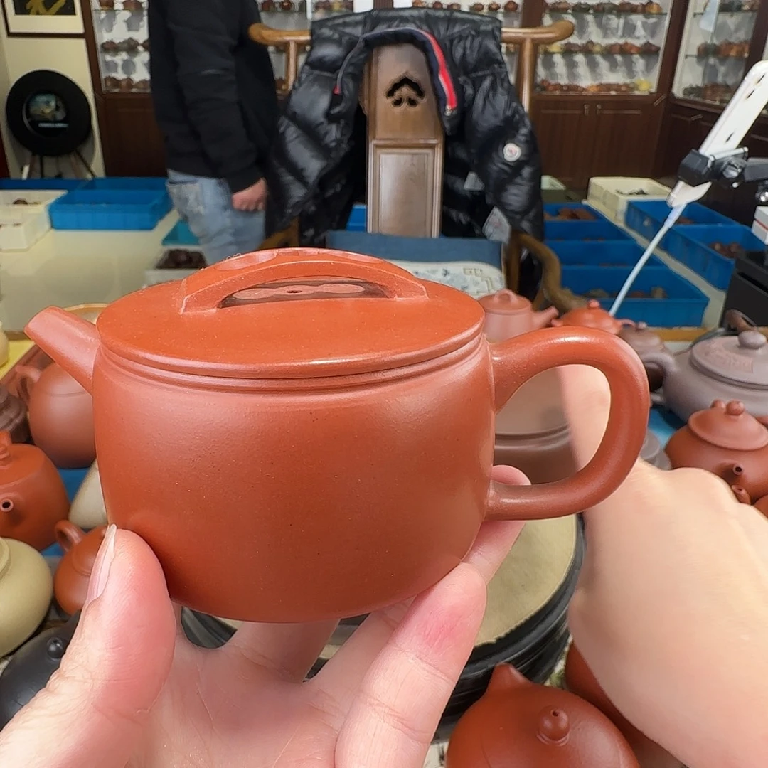 茶壶紫砂红皮龙汉瓦