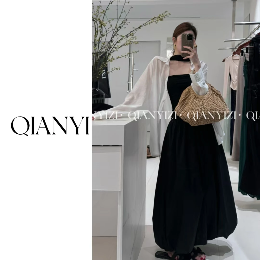 千亿随性百搭抹胸连衣裙花苞裙