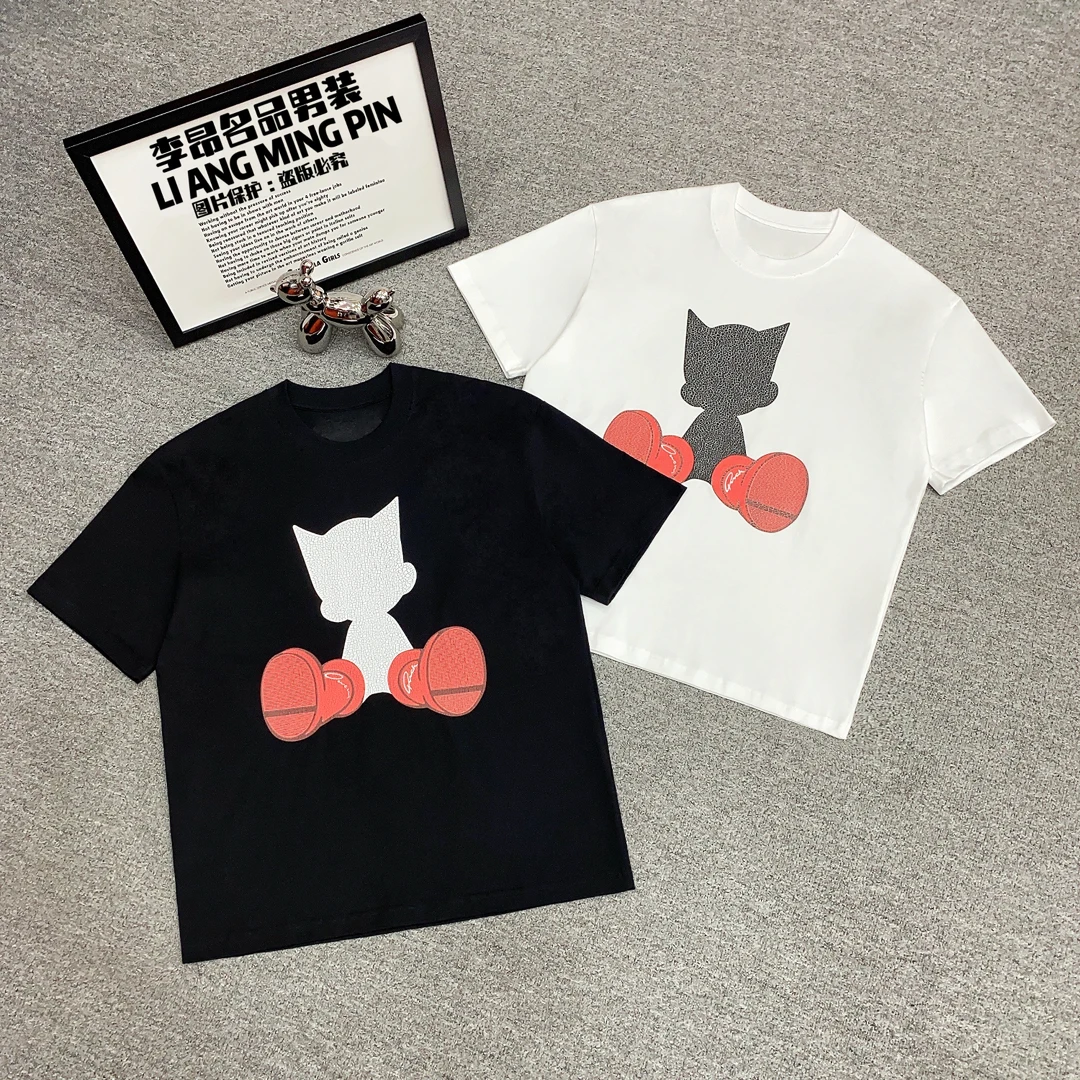 美式潮牌短袖T恤男士春夏重磅时尚韩版宽松休闲潮流百搭圆领半袖t