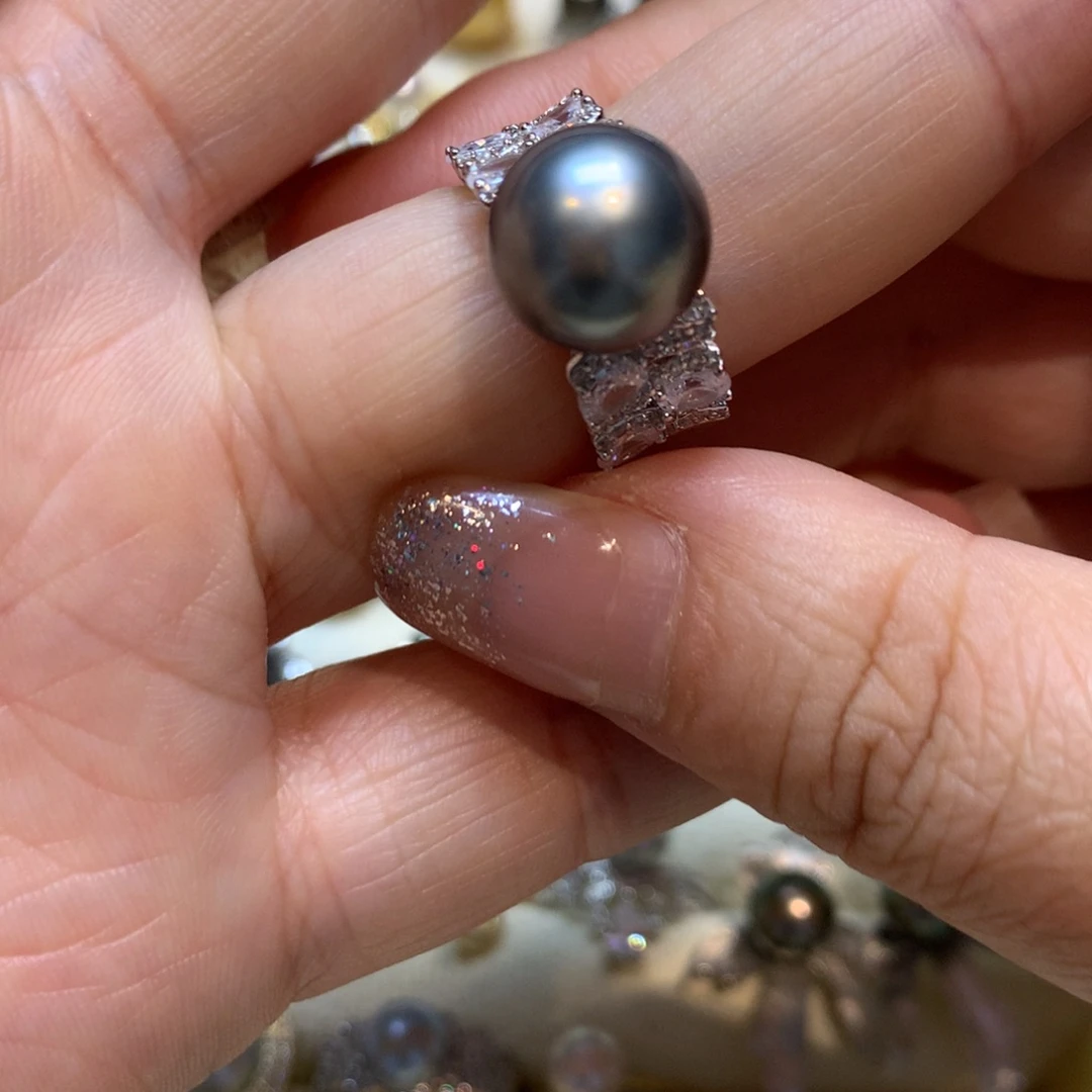 海水珍珠戒指银S925镶嵌