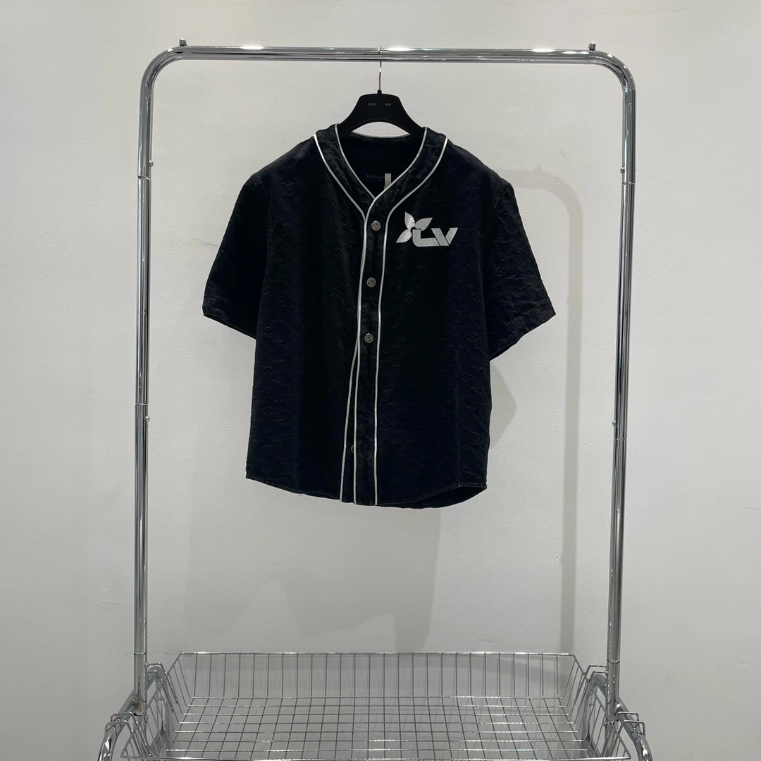 99新 LouisVuitton/路易威登 logo印花牛仔短袖外套 yy00490 L码