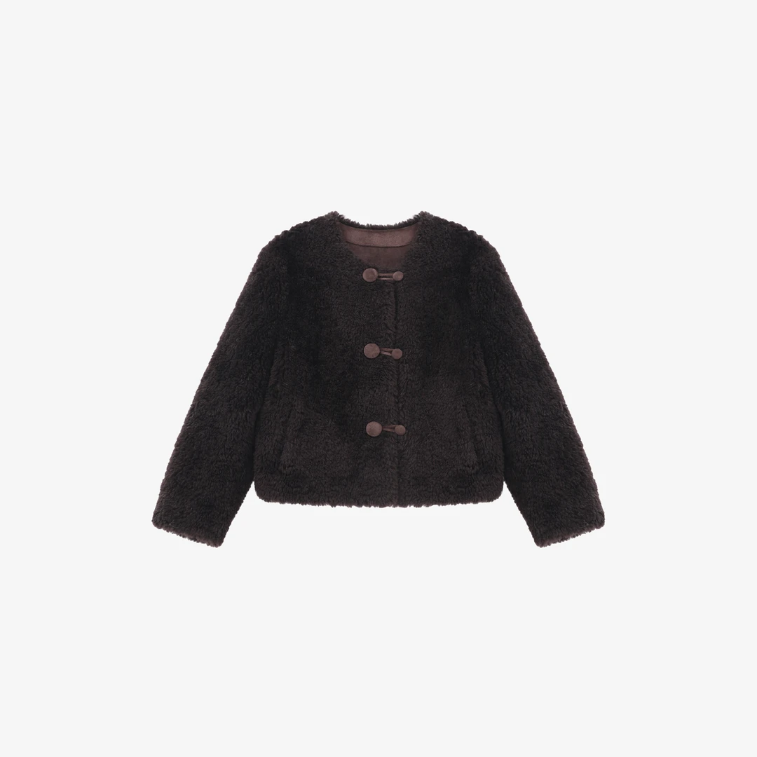 【无花果】开衫保暖小香风针织冬季100%羊毛女外套- JKK001210