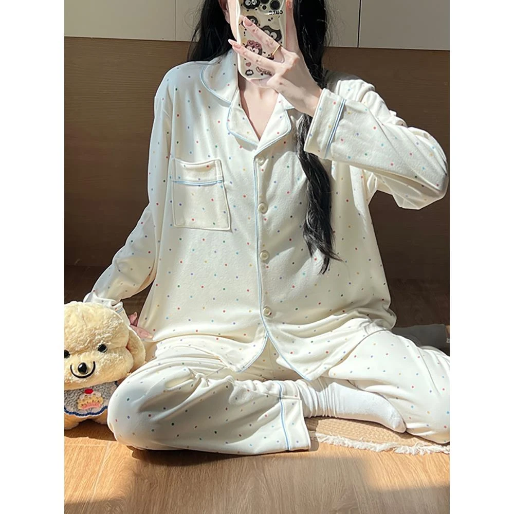 维多利亚休闲睡衣女春秋季德绒套装新款长袖2025年家居服小个子外