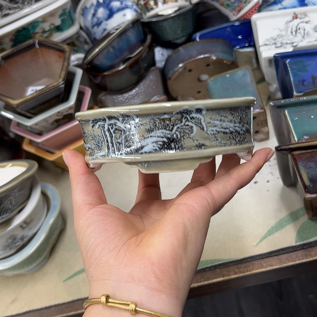 紫砂花盆659号瑕疵13/10/4cm窑变