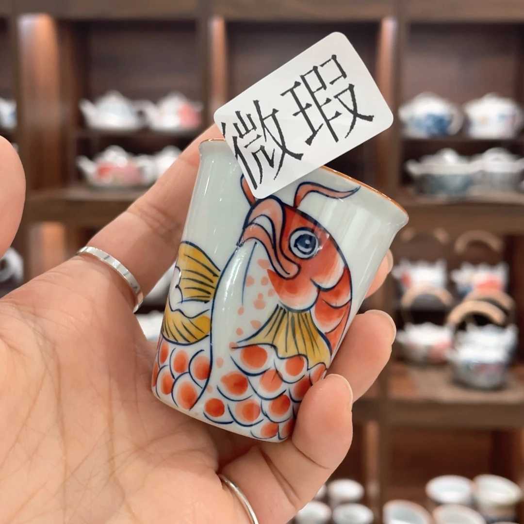 釉下彩纯手绘有瑕