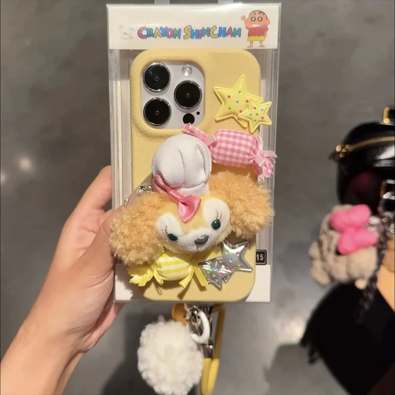 秋冬毛绒立体饼饼适用iPhone16苹果15手机壳13promax公仔14网红12