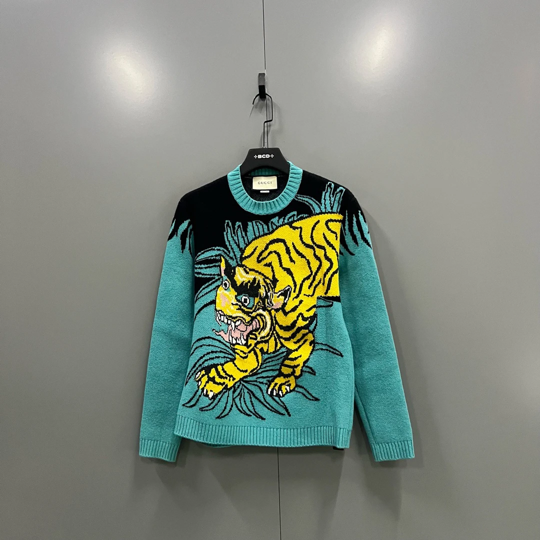 99新 GUCCI/古驰 (ll) 古驰 老虎印花针织衫 S码/011035