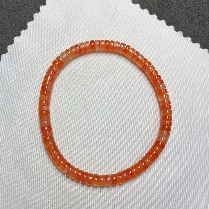 南红玛瑙未镶嵌直切单圈