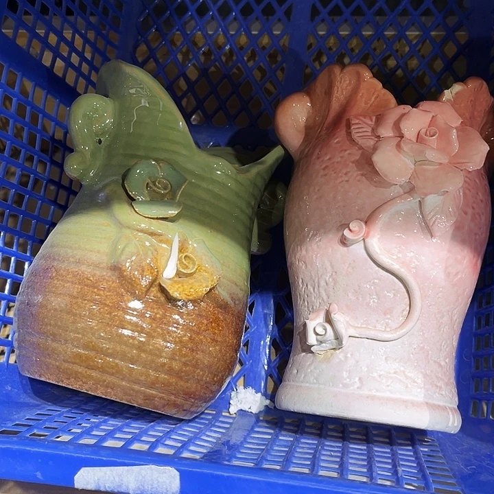 瓷片花盆多肉植物艺术品
