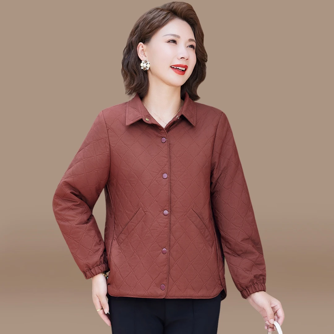 50多岁妈妈秋装外套2025新款中老年春秋时尚夹克阔太太休闲上衣女