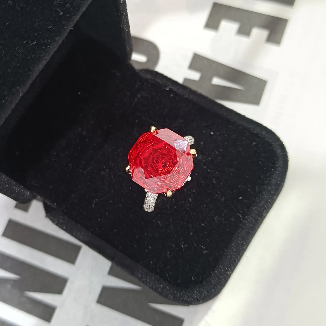 铜合金合成锆石戒指 WFXLM-003085【火焰之魅】 戒指轻奢精致欧美