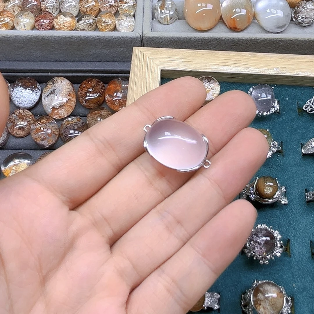 水晶颈饰银S800镀金镶嵌