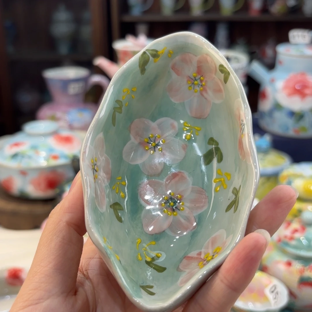 瓷片景德镇手绘高温釉下彩陶瓷茶具