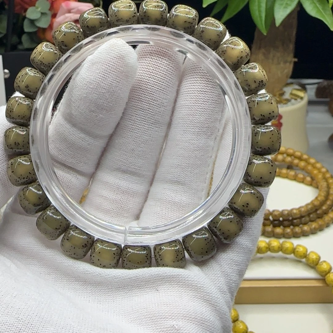 星月菩提手串绿冰侧白9.5×8.5一朵果a14