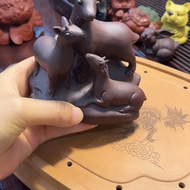 紫砂茶宠紫砂茶宠摆件三阳开泰