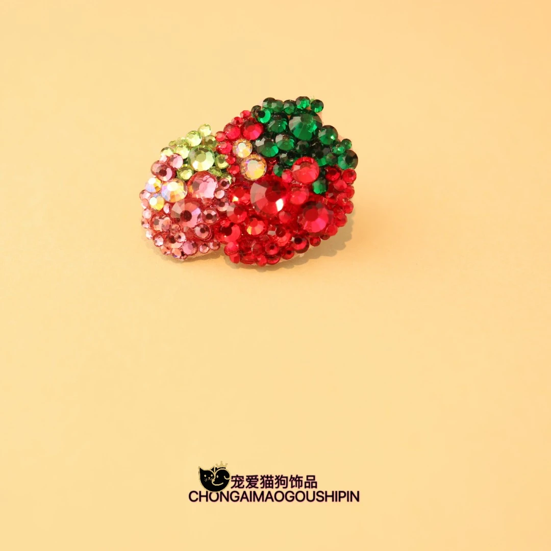 宠物饰品可爱草莓发夹马尔济斯约克夏西施A211