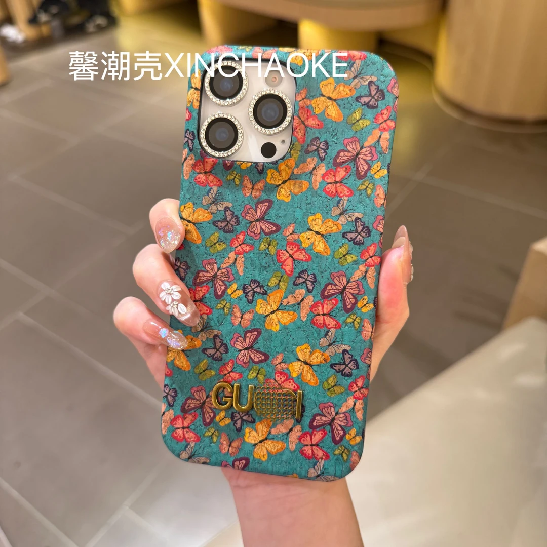 【复古蝴蝶-半包壳】适用苹果16promax/15/14/13/12半包手机壳