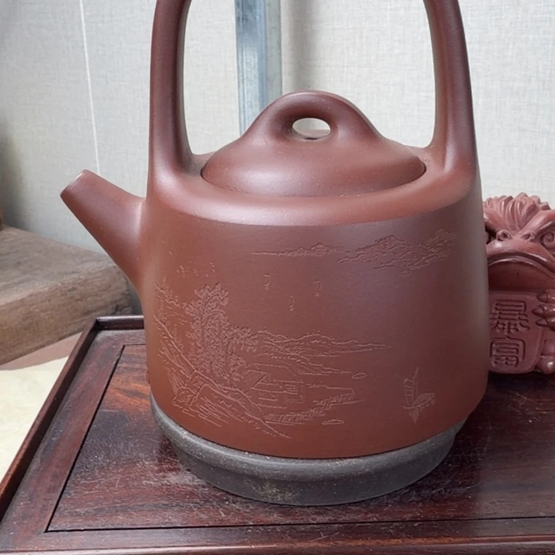提梁壶340cc紫泥的