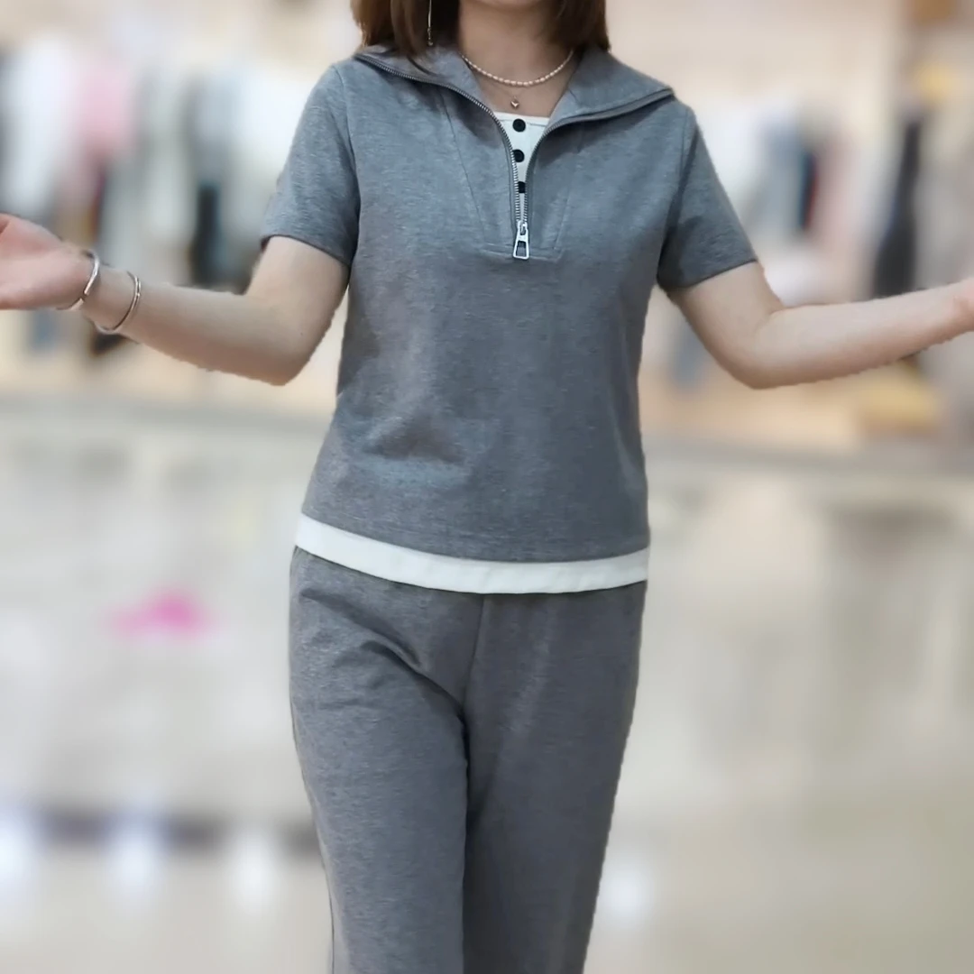6080法式时尚学院风女装瑞丽风套装洋气时尚套装休闲风运动服