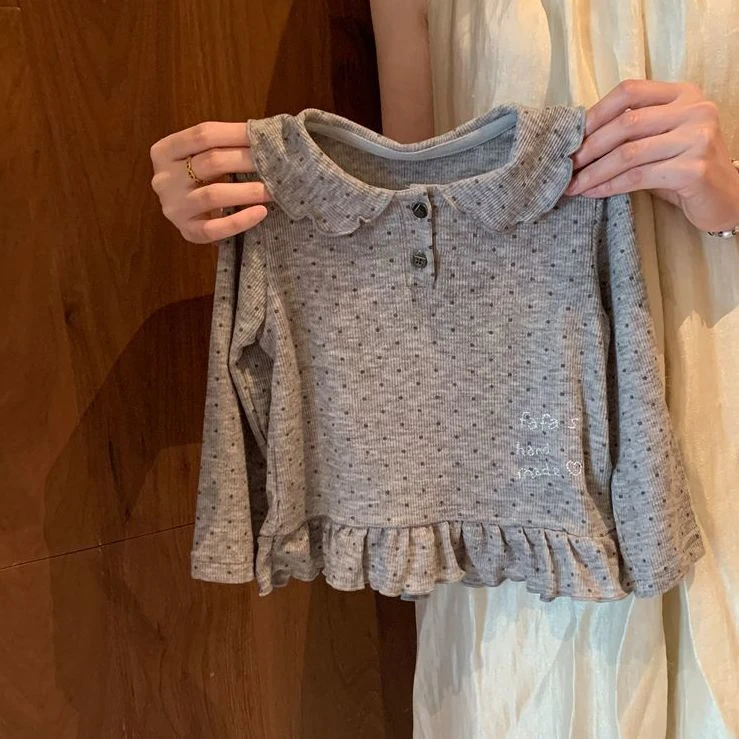 女童洋气德绒长袖上衣2025新款秋装小童女宝宝