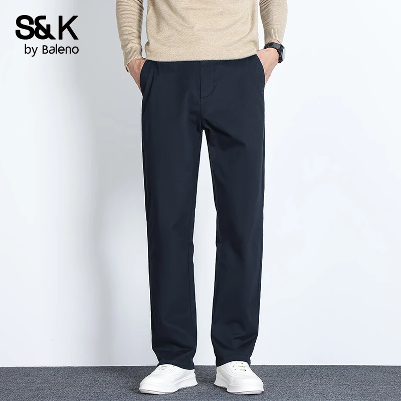 班尼路秋冬新款休闲裤男士轻商务直筒宽松简约垂顺舒适弹力长裤男