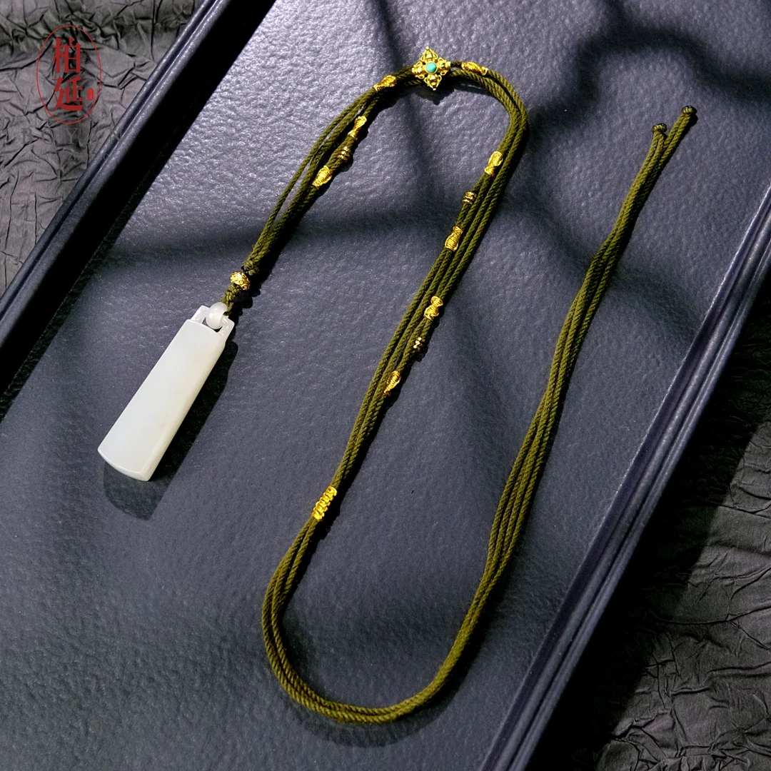 【藕雪】上等和田玉吊坠手工秤砣时尚百搭小众珠宝女款可调节BY2638