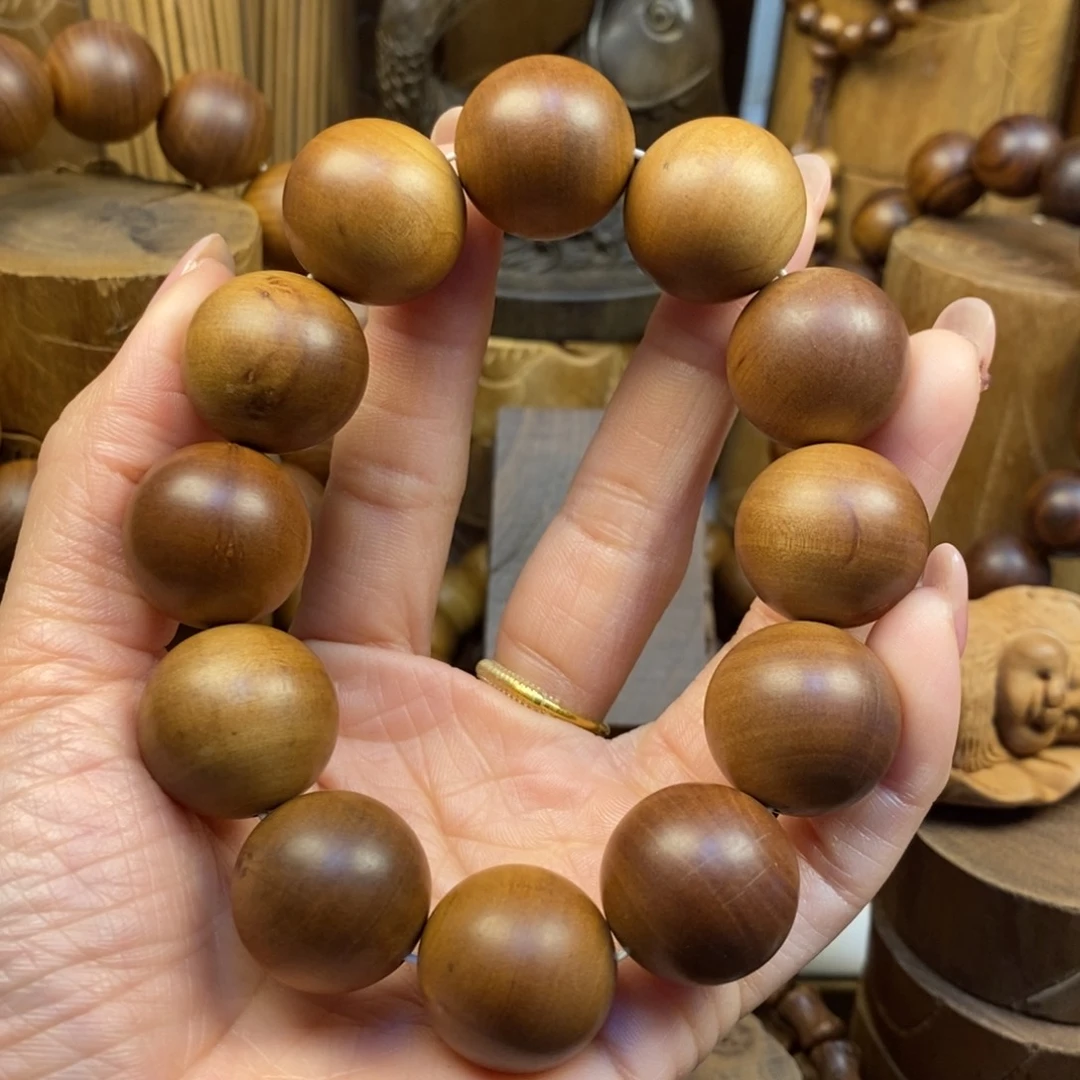 檀香木手串/手链大*老山檀香2.0奶香微暇
