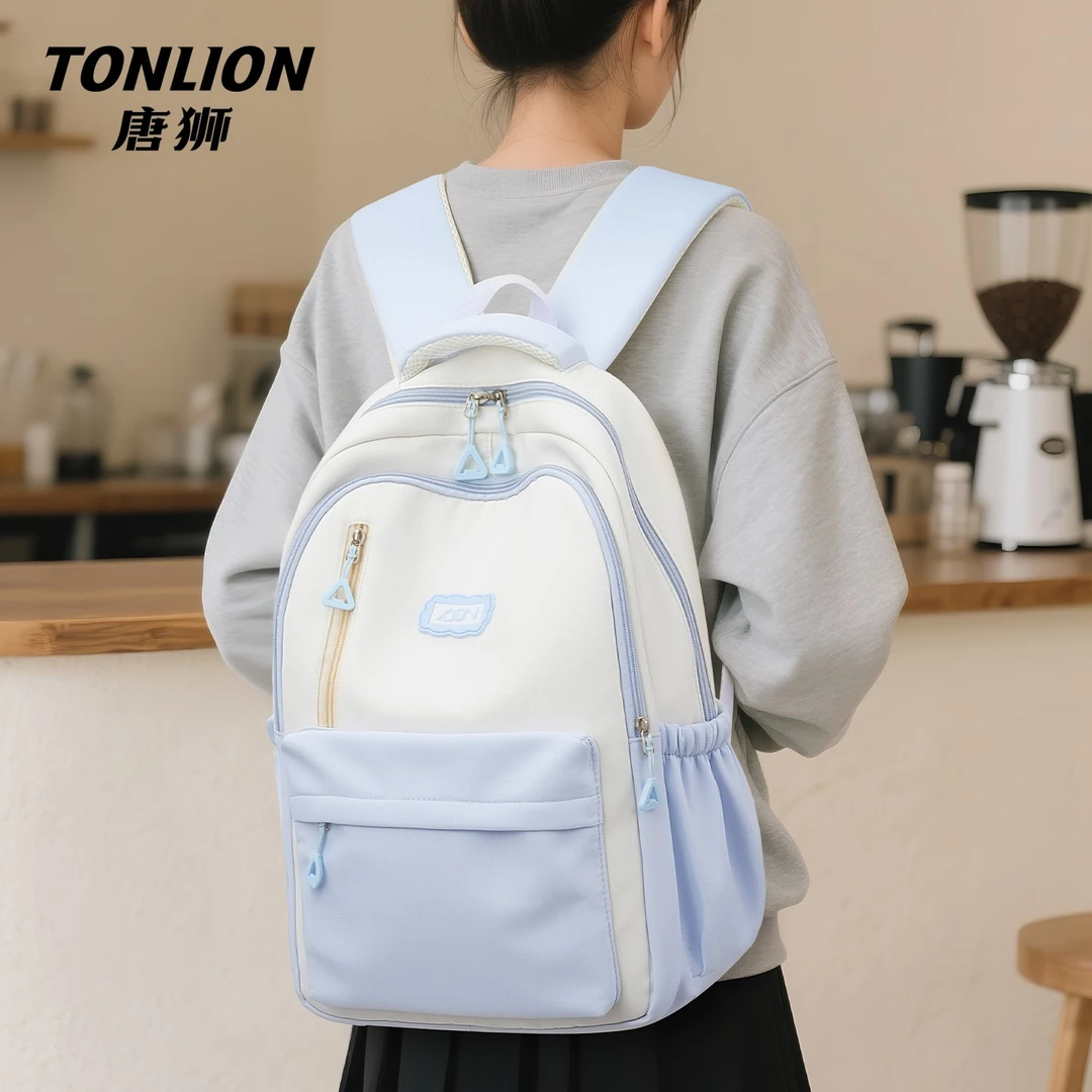 唐狮书包双肩女初中生高中生轻便大容量2025新款中学女生可爱背包