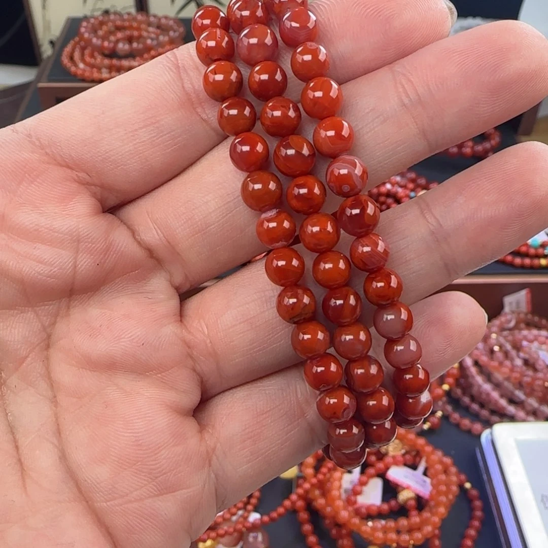 南红玛瑙未镶嵌手链
