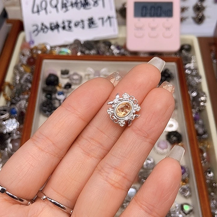 紫晶耳饰银S925镶嵌盒子