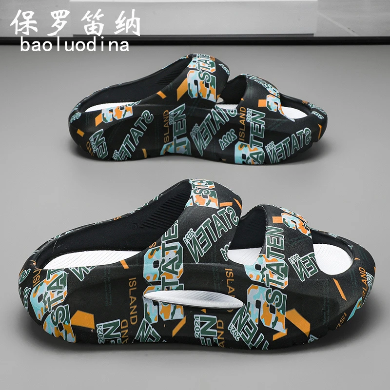 保罗笛纳网红椰子拖鞋男夏季外穿防滑男士休闲运动踩屎感沙滩凉拖