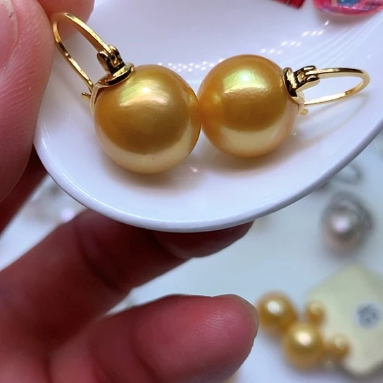 淡水珍珠耳饰银S925镶嵌