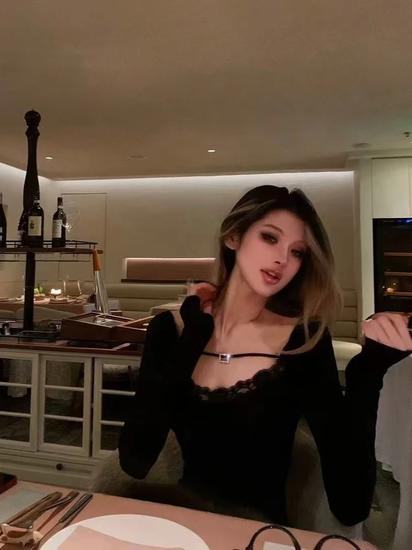 【内搭外穿合集】2024小心机针织雪纺蕾丝美少女辣妹上衣