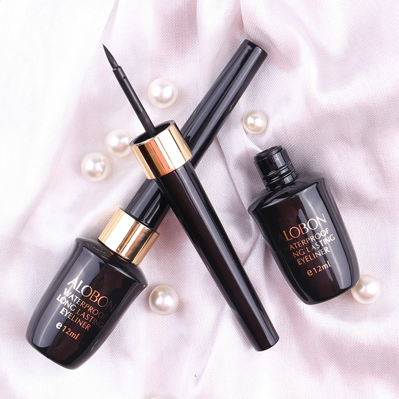 雅邦眼线液女防水正品不晕染持久瓶装液体眼线笔软头细头硬头软毛