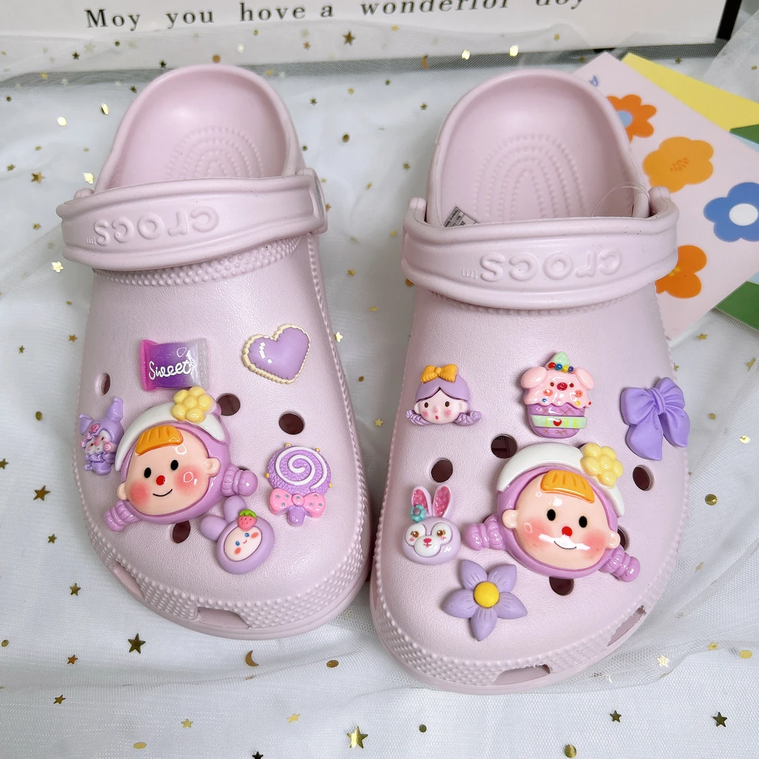 芋泥甜心，原创紫色甜系洞洞鞋鞋花鞋扣可拆卸diy配件配饰.不含鞋