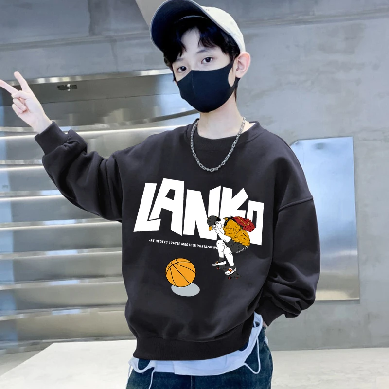 男童秋款圆领卫衣2025新款洋气儿童秋装上衣宽松中大童秋季衣服潮