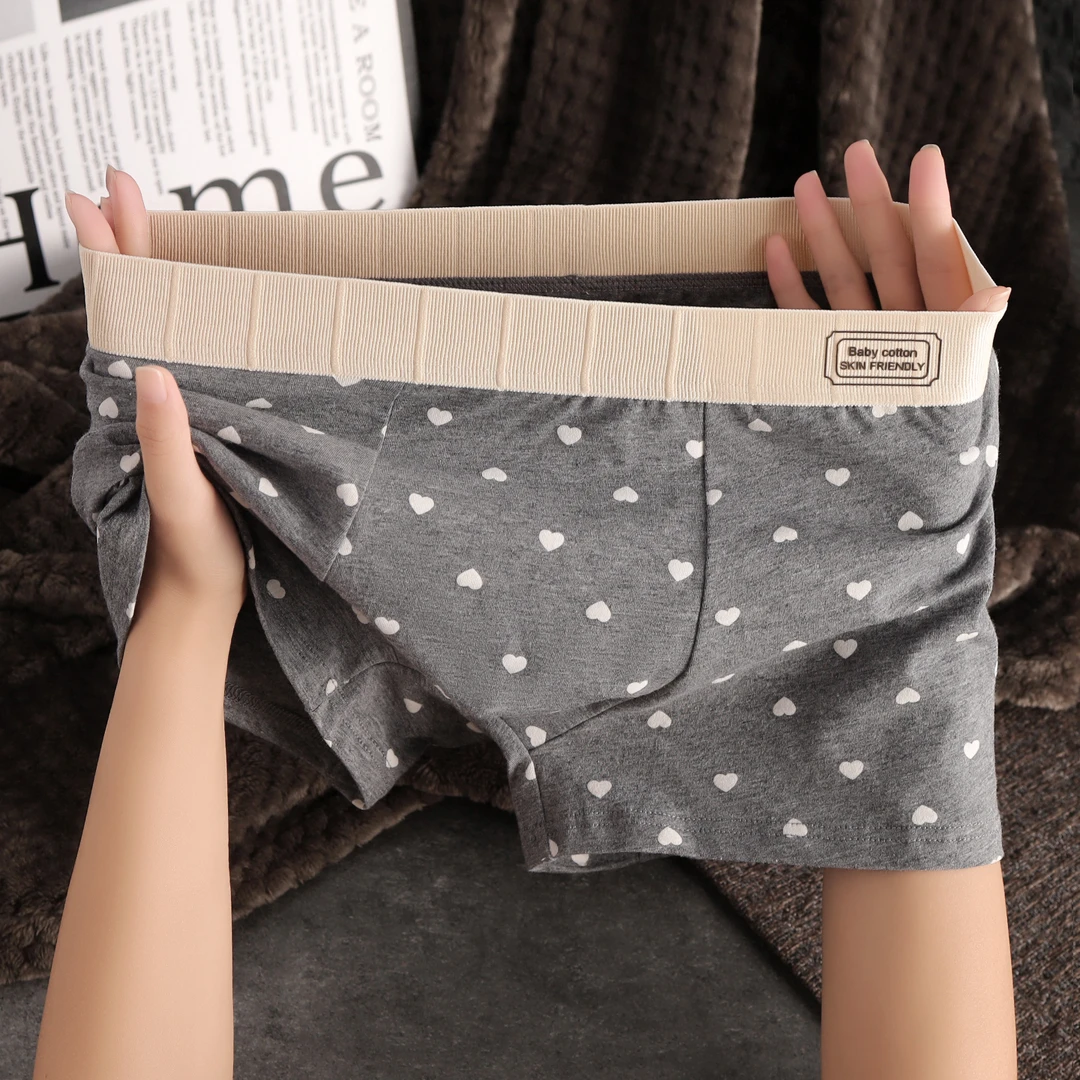 个性图案潮款男士内裤棉质舒适透气青少年平角裤男生男孩男款裤衩