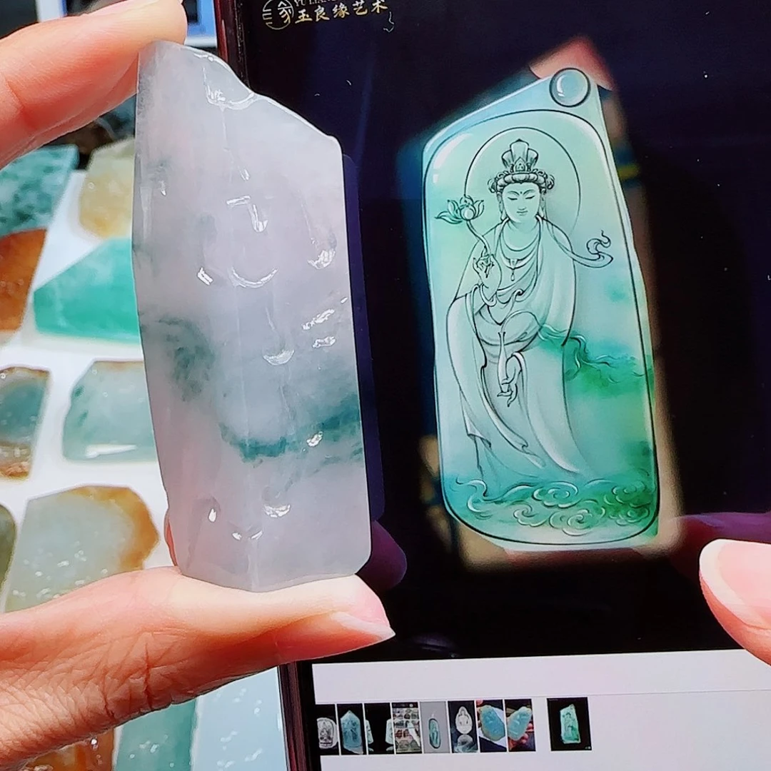 定制翡翠未镶嵌翡翠挂件