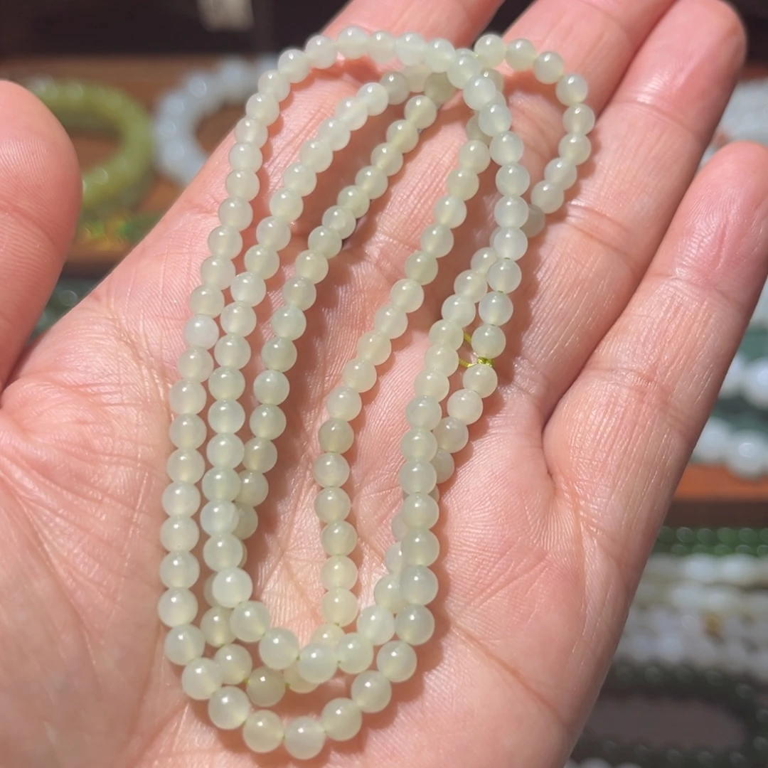 和田玉未镶嵌手链卡4青海料