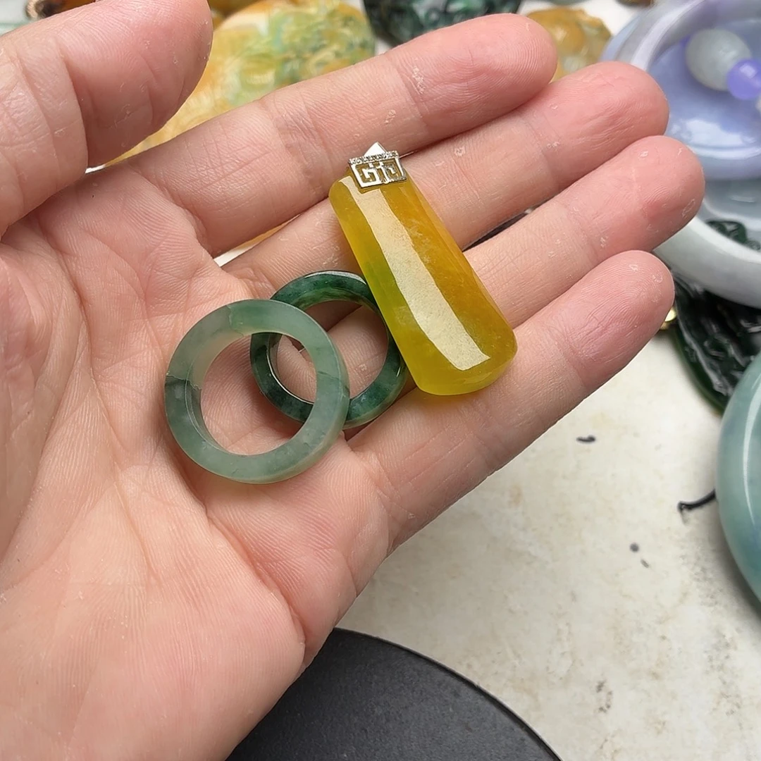 睛***睛无非金属黄佳绿无事牌一个两个戒指