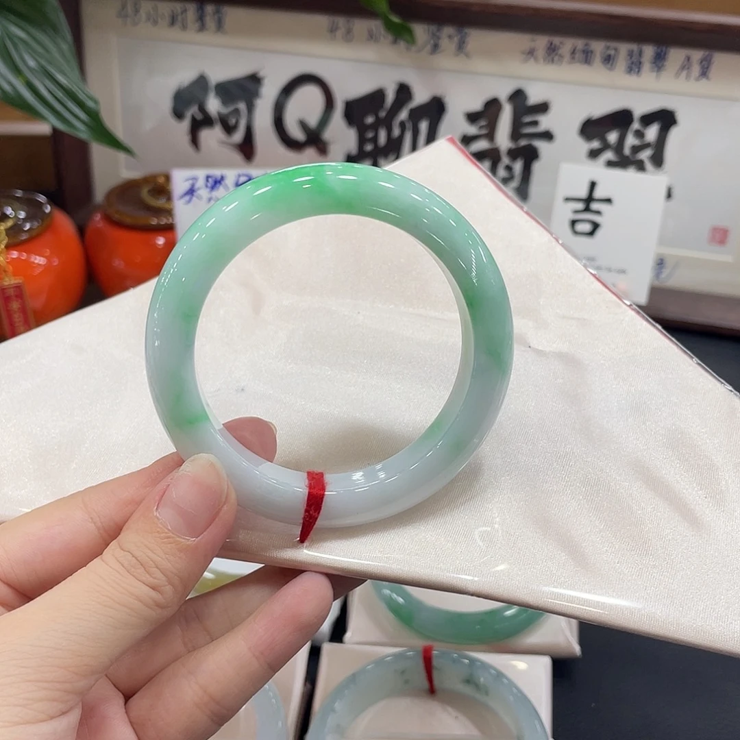 翡翠未镶嵌手镯天然缅甸A货翡翠手镯26