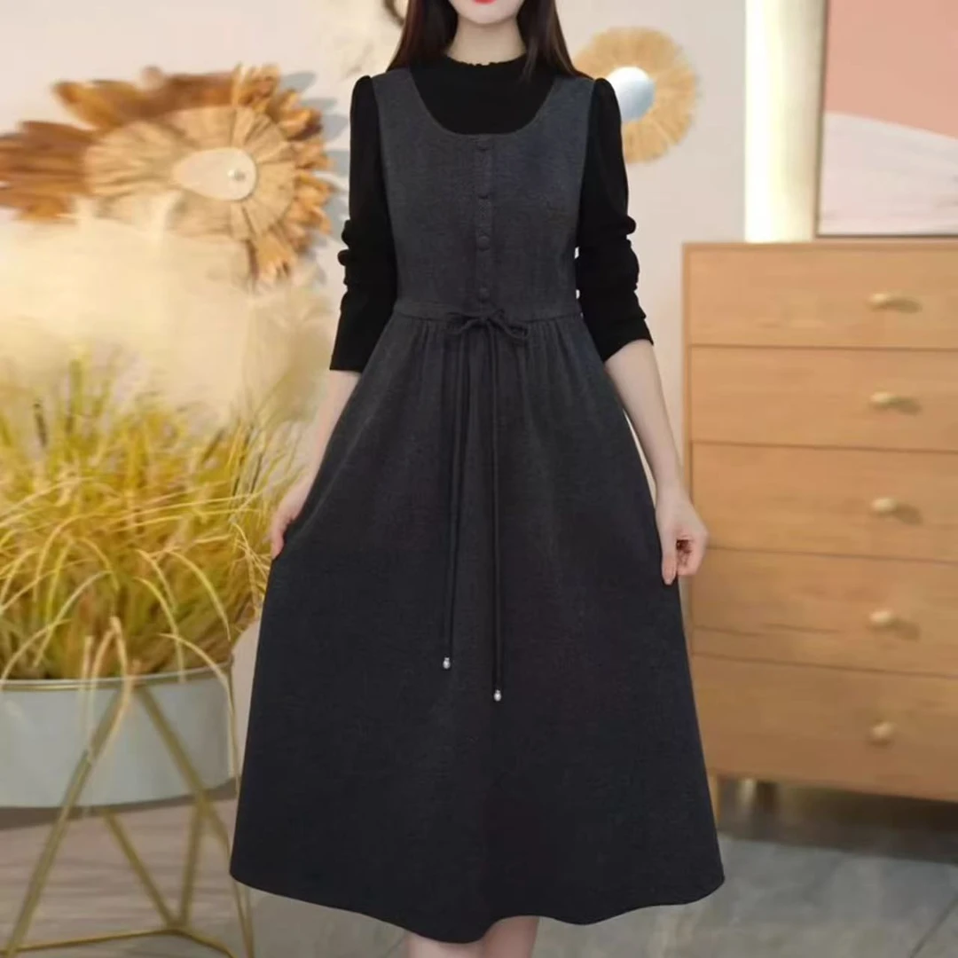 1035#连衣裙2025新款女春秋今年流行爆款妈妈高档长袖轻奢高级感