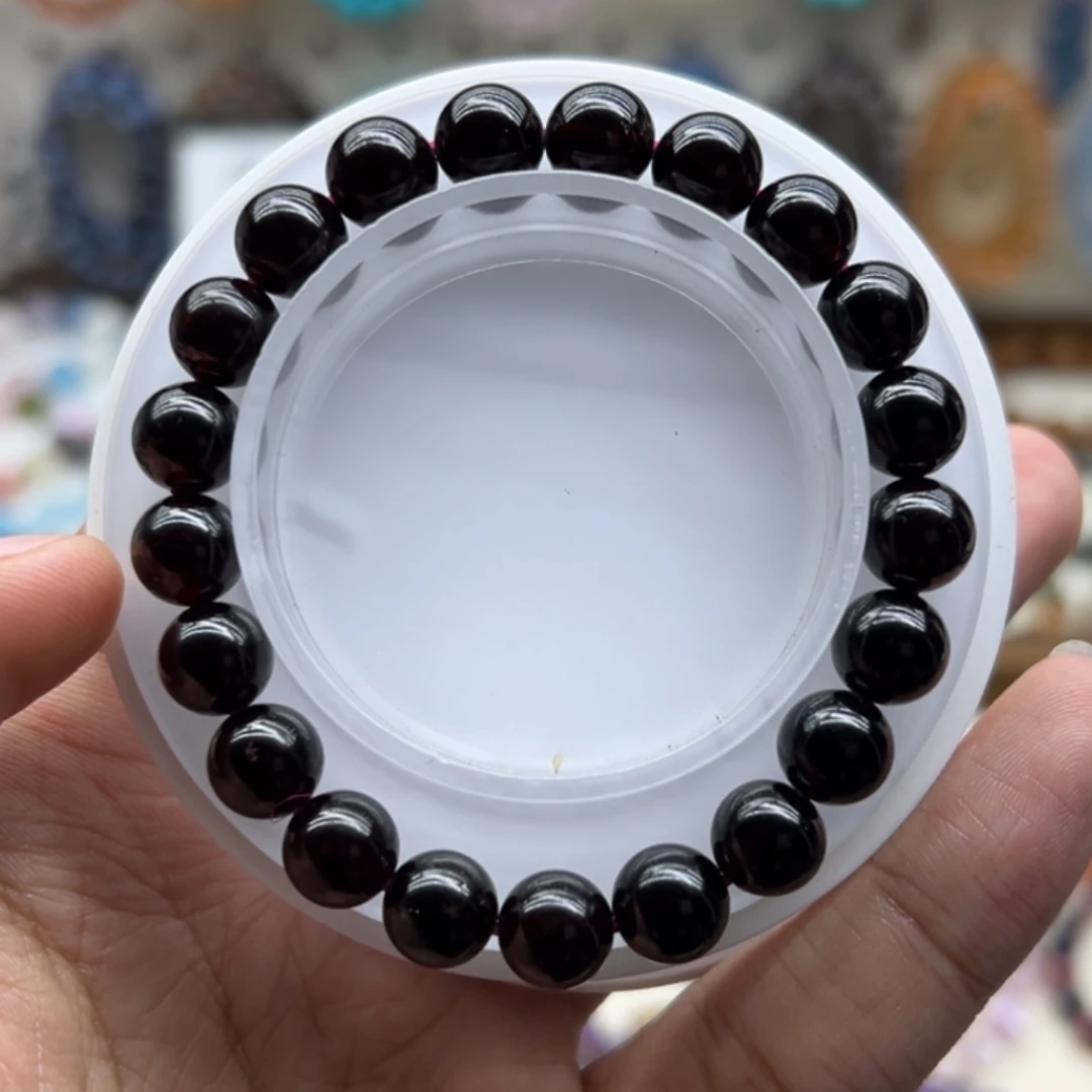 水晶手链未镶嵌9.2咪酒红石榴石