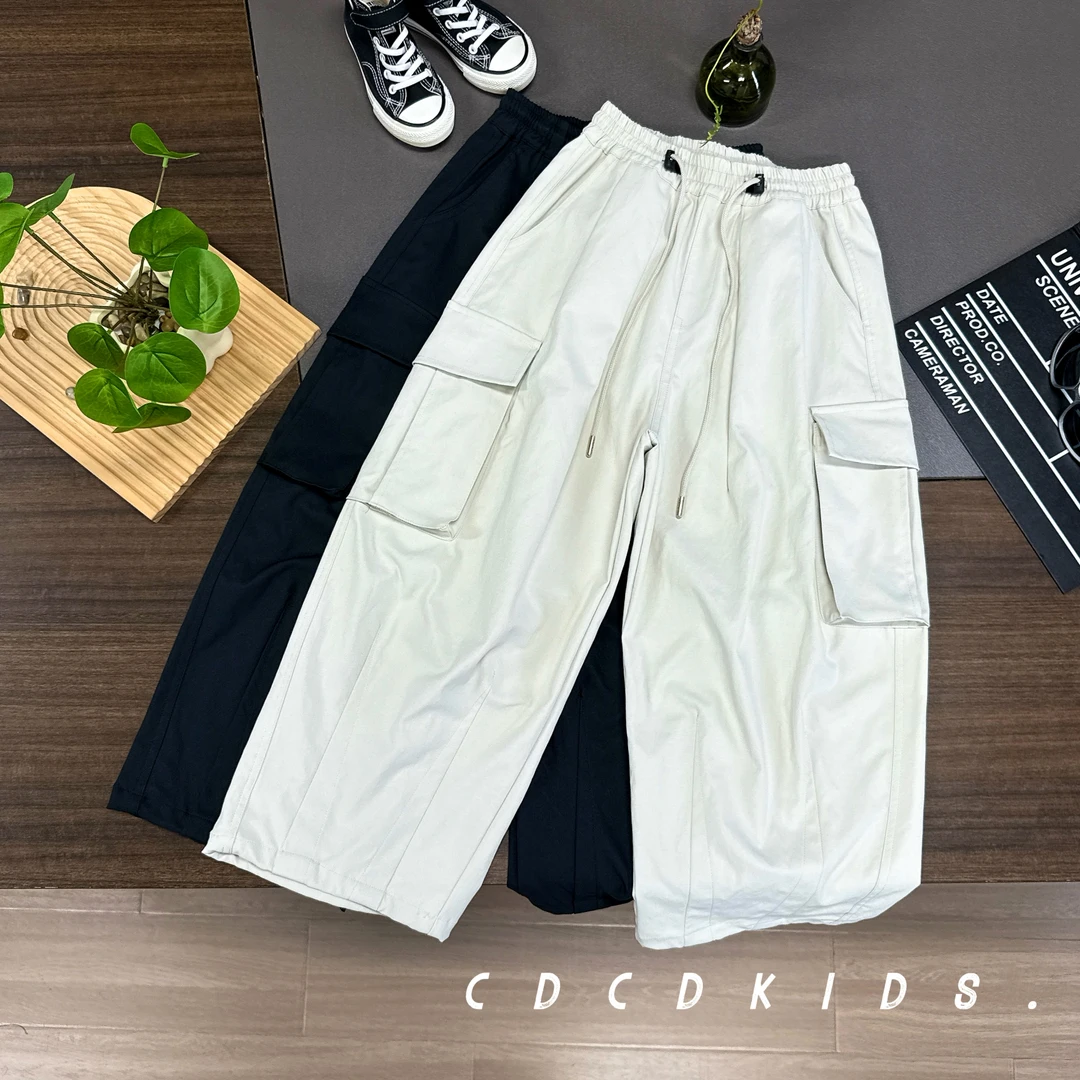 川度2572儿童秋季中大童休闲裤百搭大口袋工装裤子秋装长裤韩版