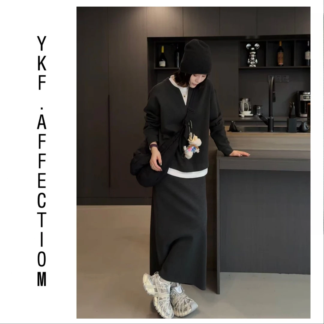 【不挑人慵懒上衣】松驰慵懒假两件遮肉上衣92237