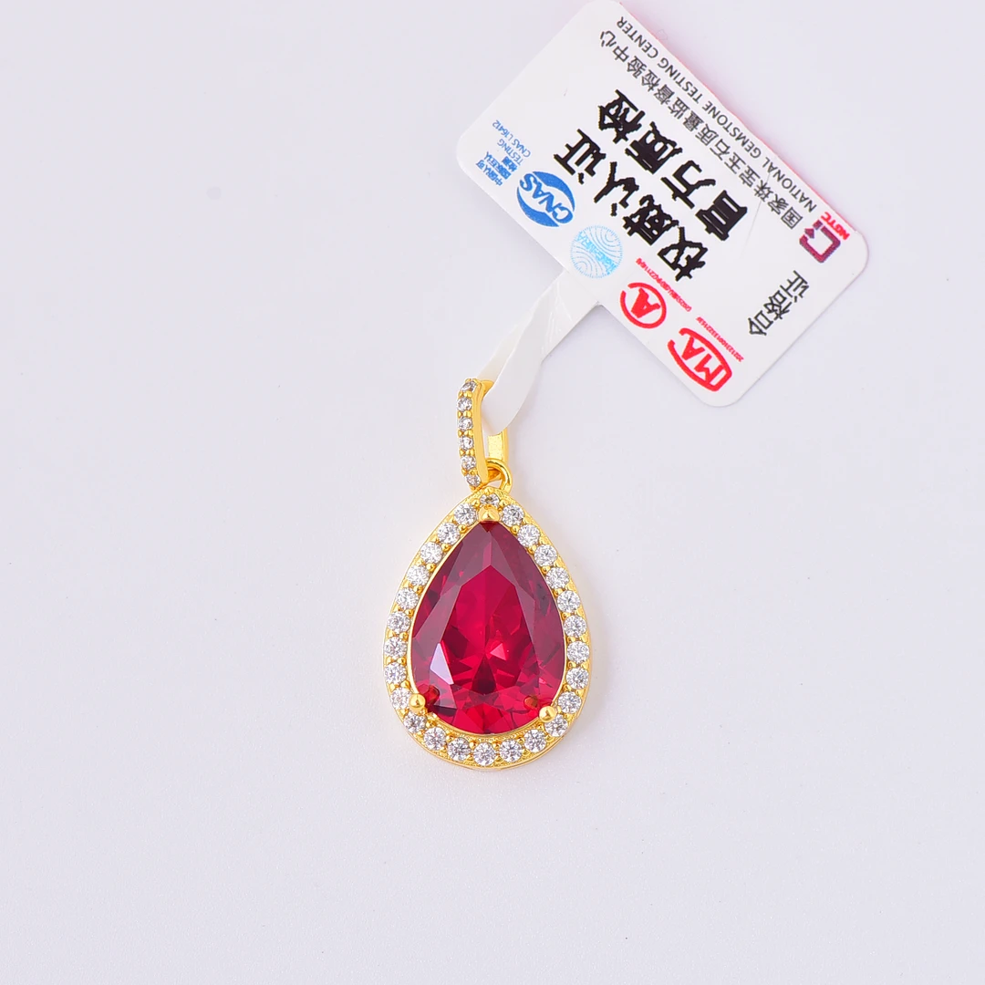 k黄缅红水贝高定轻奢经典款吊坠A721