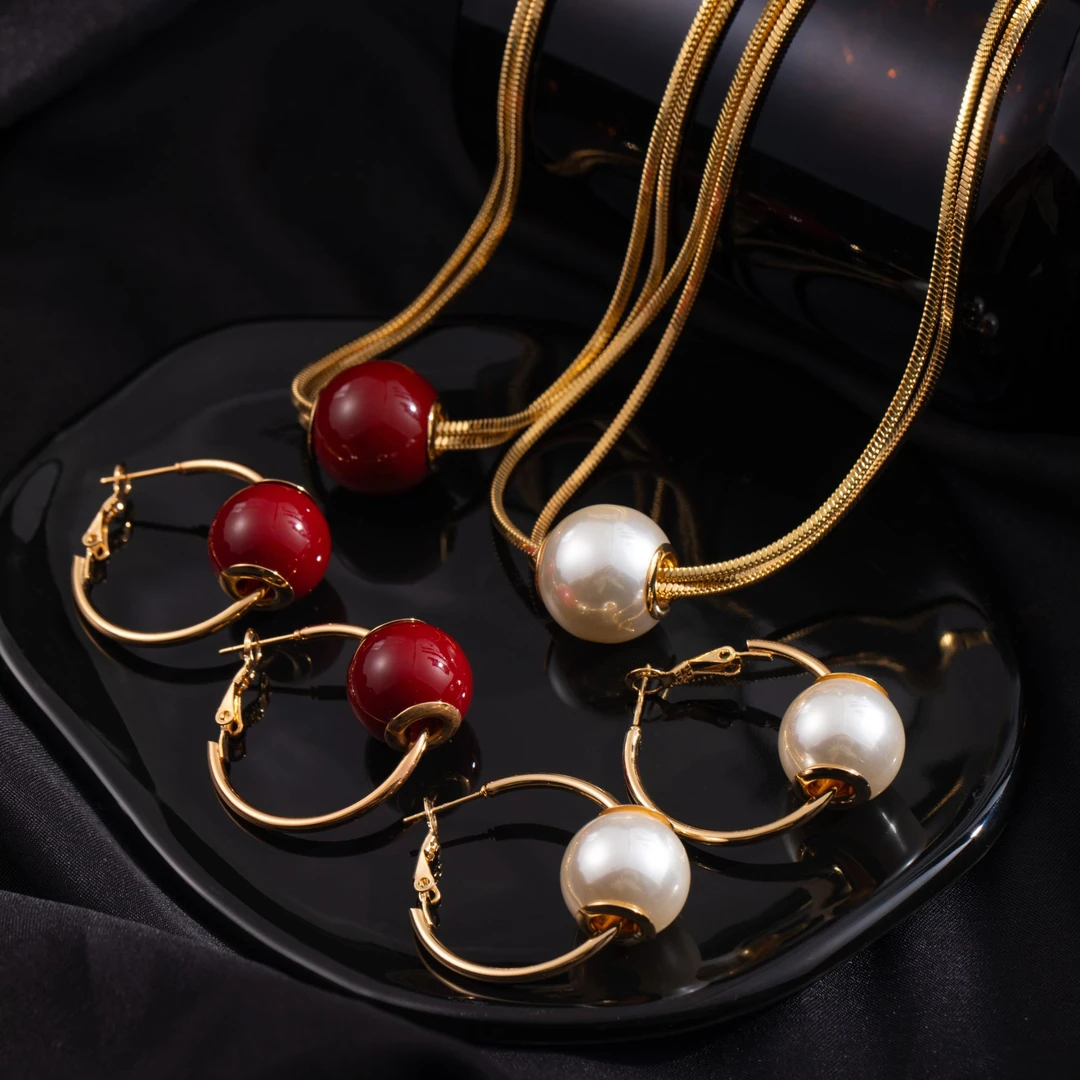 铜合金仿珍珠耳饰 【LANSE 新年系列·路路通】气质轻奢时尚百搭耳环