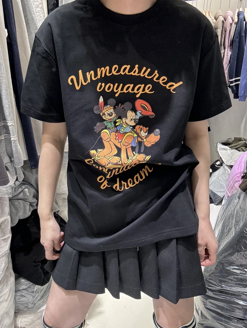韩版卡通字母米奇T恤